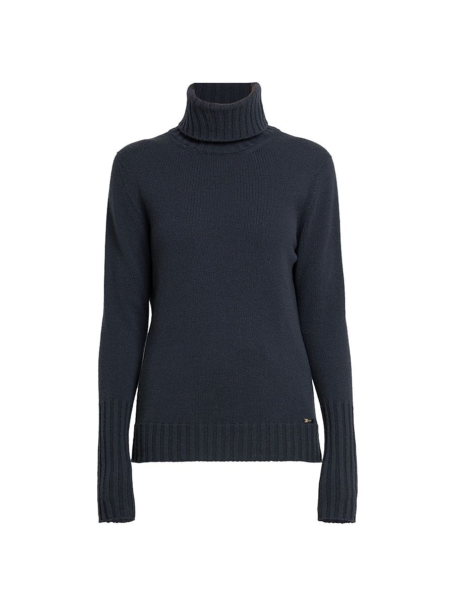 Women's Cashmere Turtleneck Sweater - Blue - Size 8