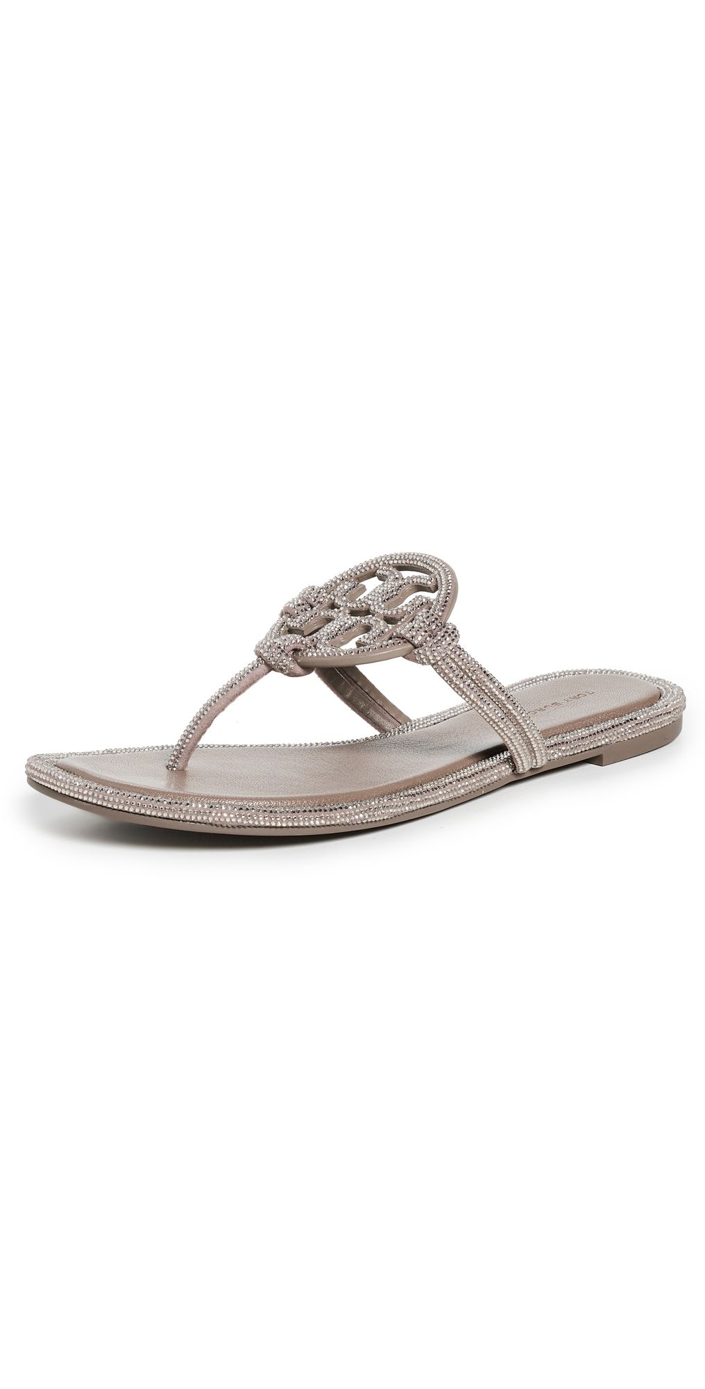 Tory Burch Miller Knotted Pave Sandals Dark Clay 10