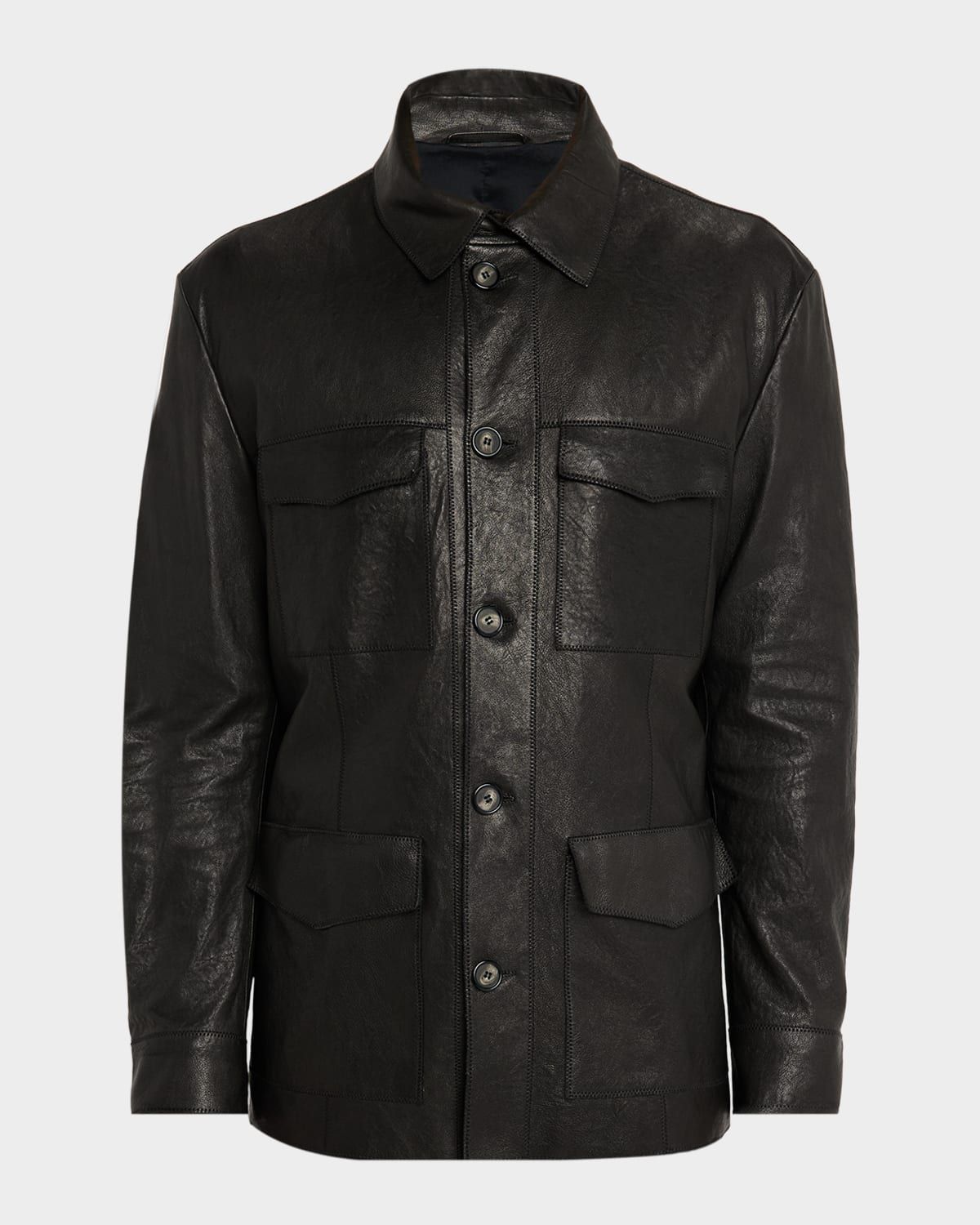 Men & apos;s Nappa Leather Safari Jacket