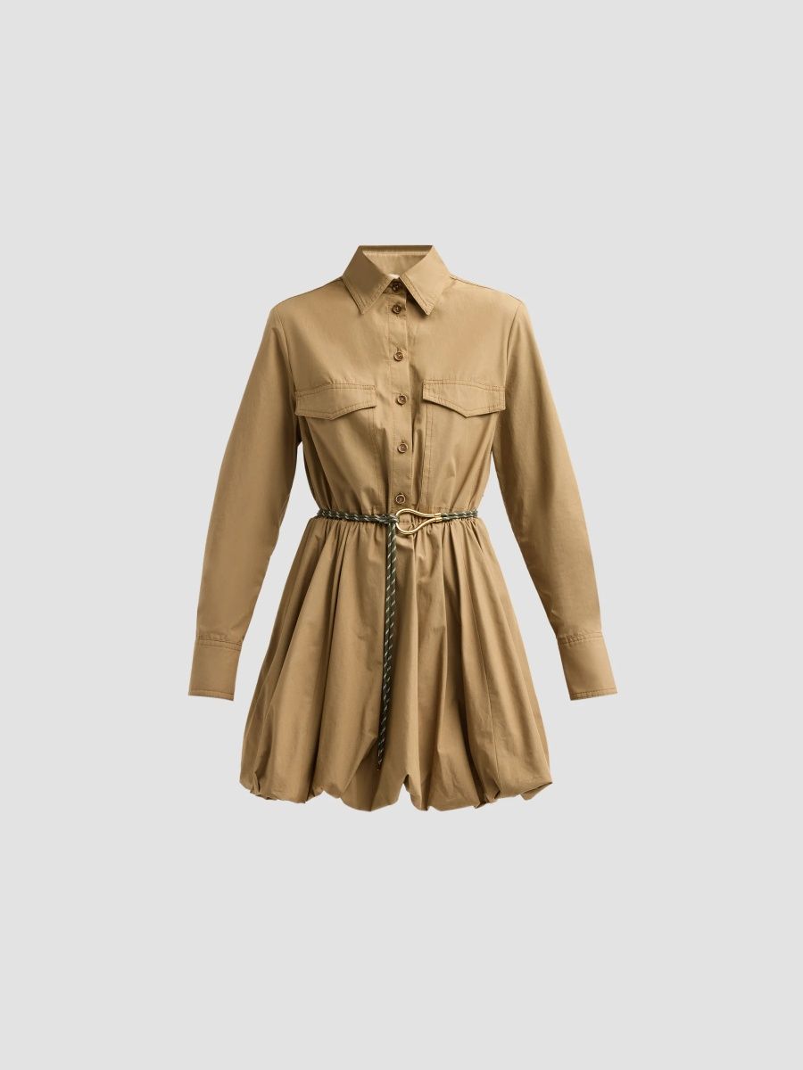 Zimmermann Women's Clash Poplin Shirtdress - Khaki - Size 10