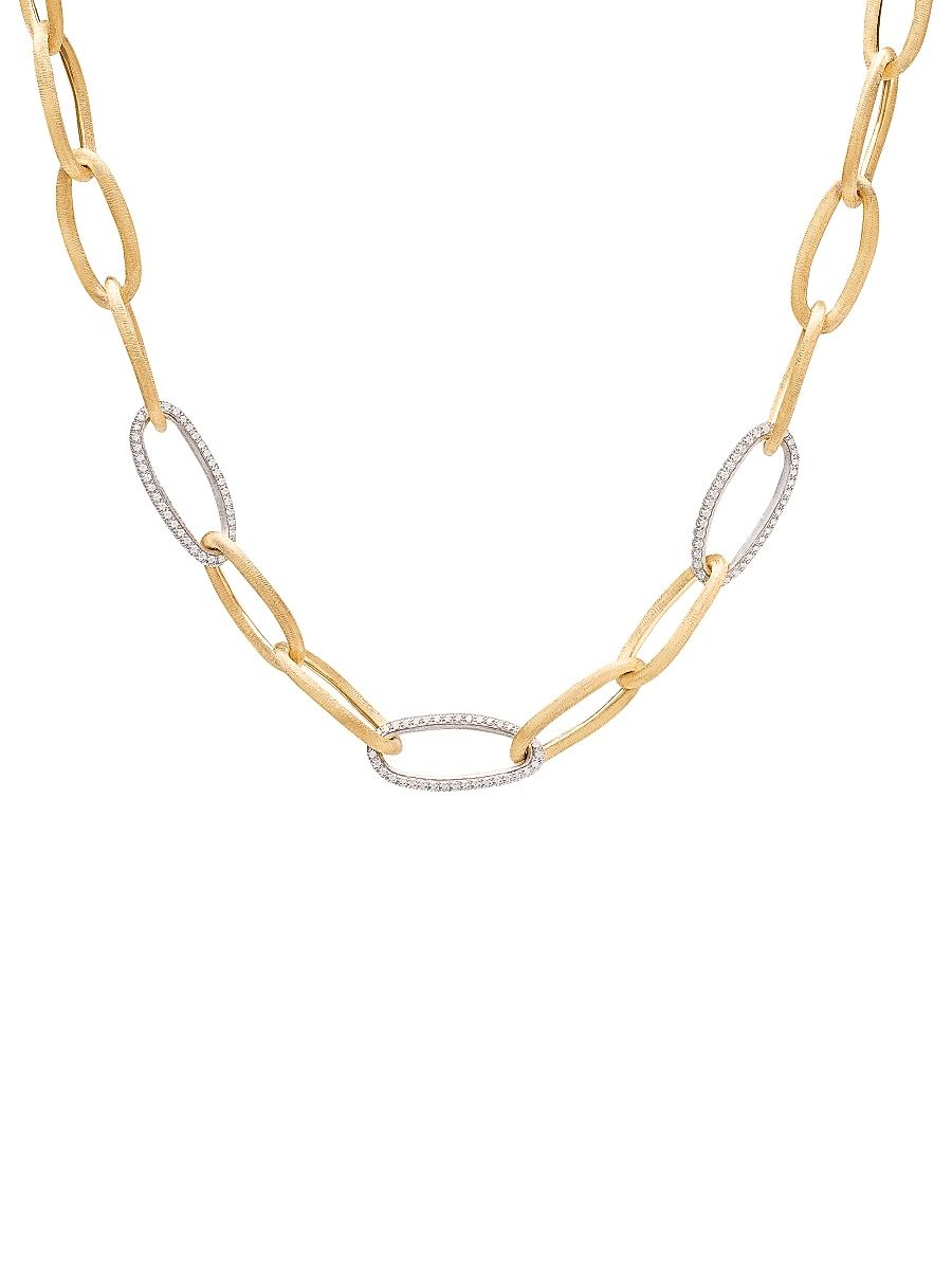 Women's Jaipur Link Alta Two-Tone 18K Gold & 2.5 TCW Diamond Oval-Link Chain Necklace - Yellow Gold