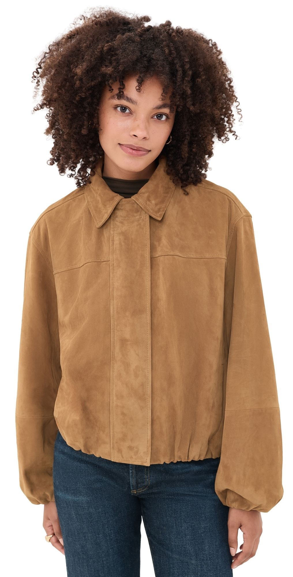 Joe's Jeans The Bella Suede Bomber Jacket Nutmeg M