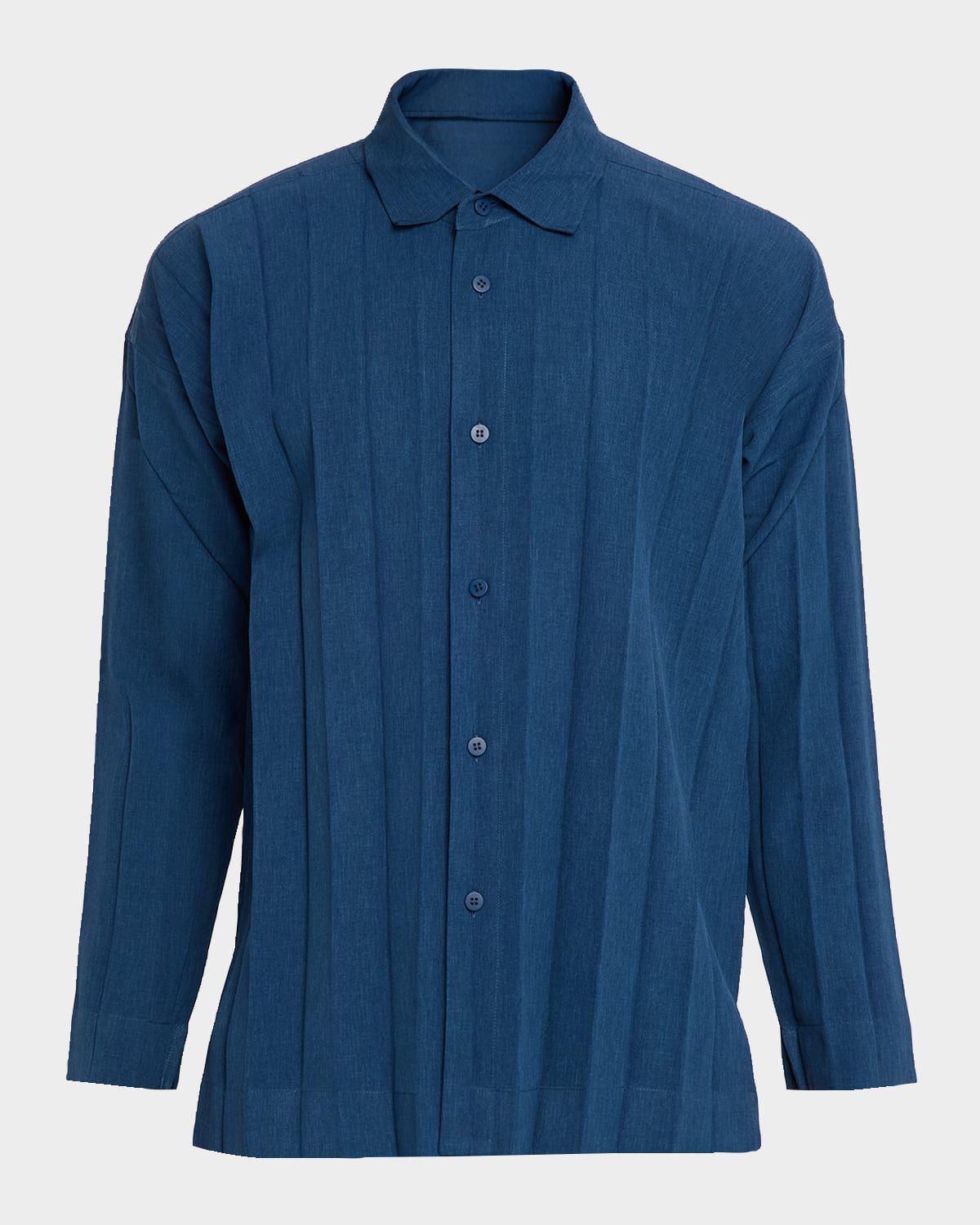 Men & apos;s Pleated Relaxed Fit Button-Down Shirt