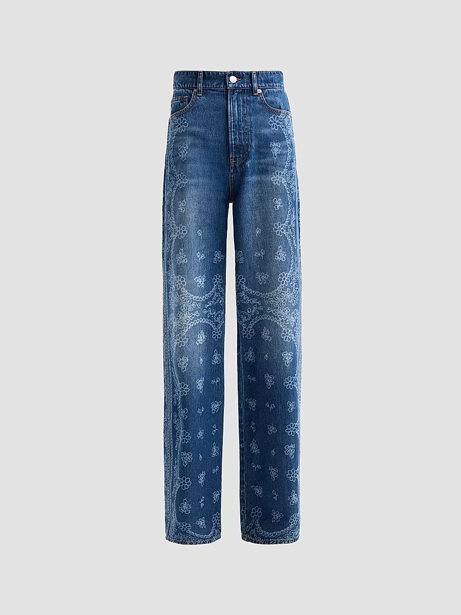 Women's Taylor High-Rise Wide-Leg Jeans - Indigo Bandana - Size 24