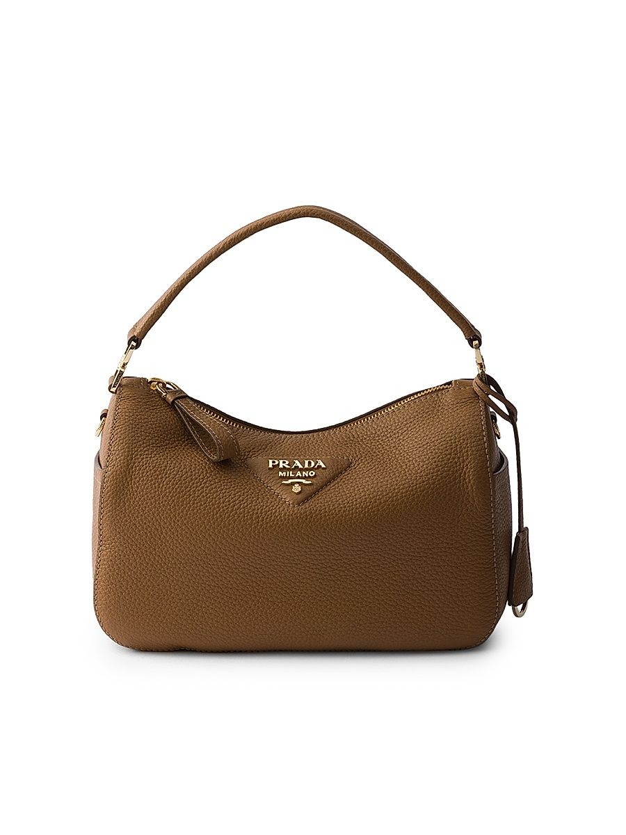 Women's Small Leather Shoulder Bag - Brown
