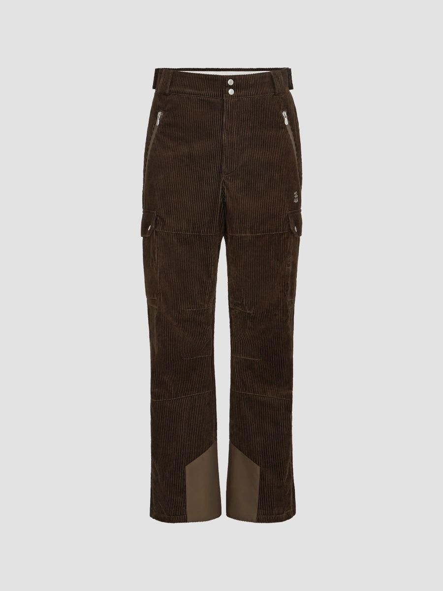 Brunello Cucinelli Men's Cotton Corduroy Mountain Trousers with Thermore Padding - Brown - Size Medium