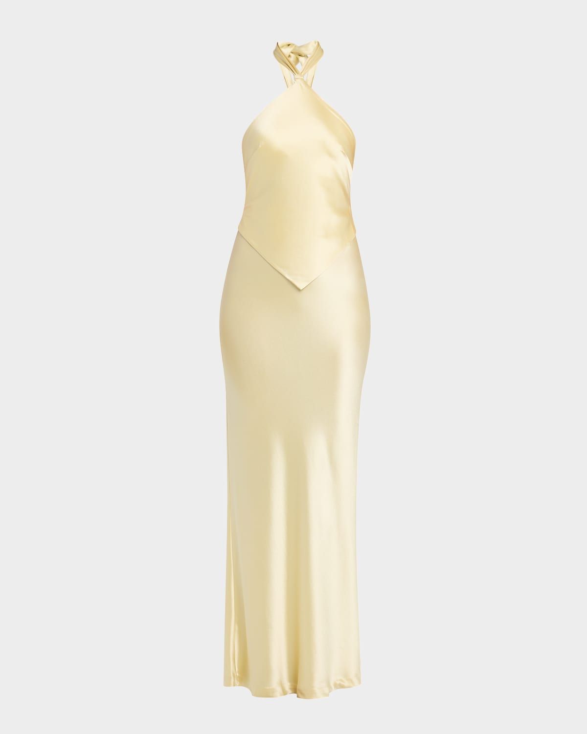 Ester Backless Halter Satin Gown