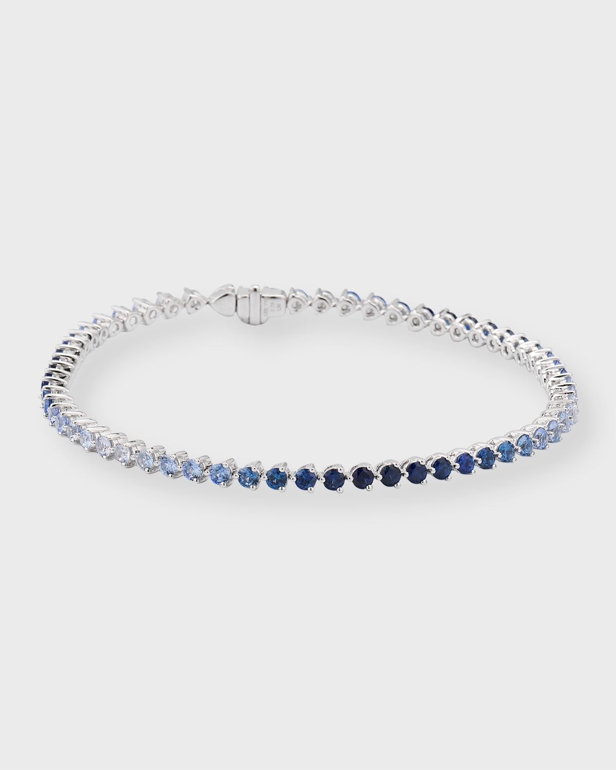 Rainbow 18K White Gold Ombré Blue Sapphire Tennis Bracelet