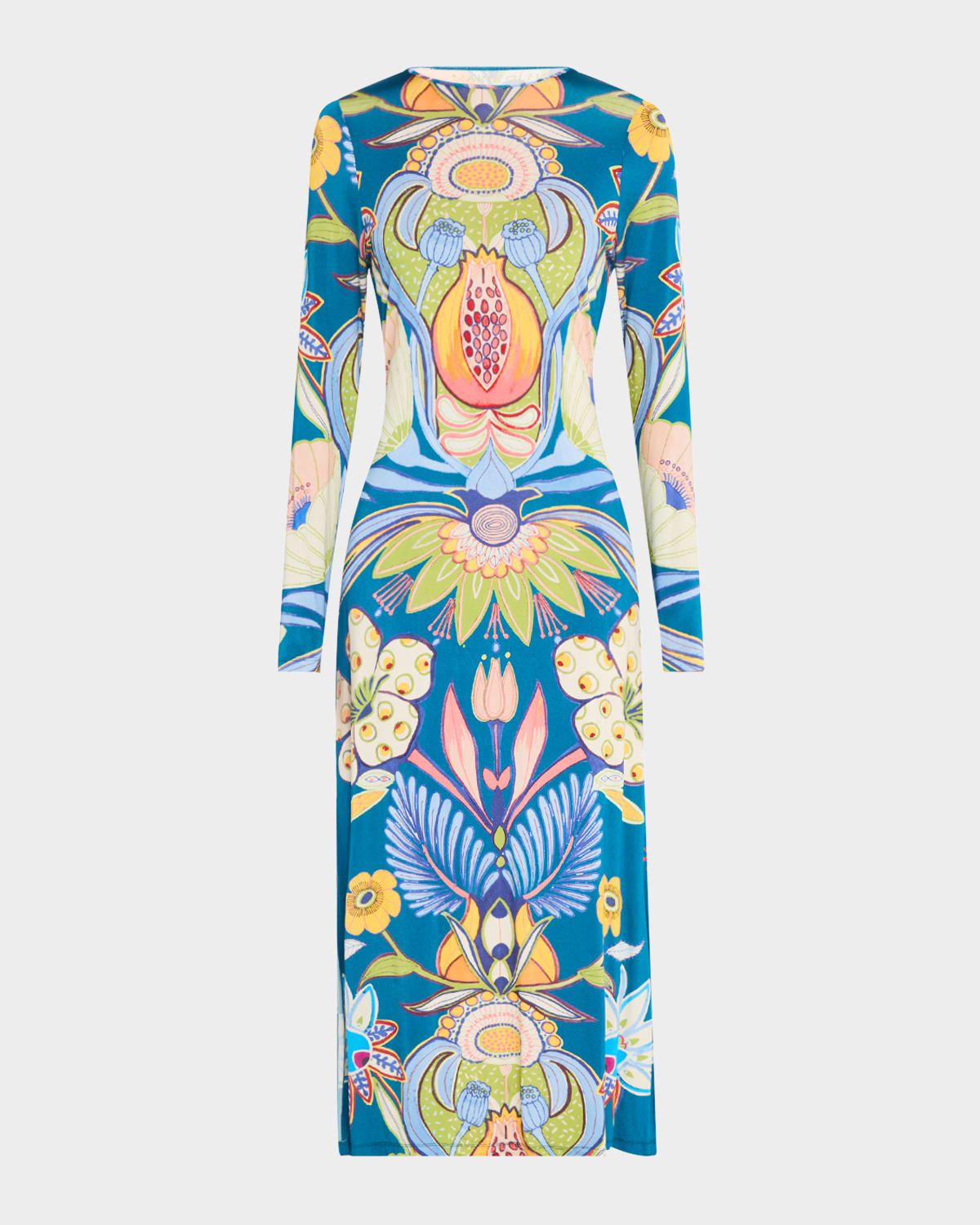Vaughn A-Line Floral-Print Maxi Dress
