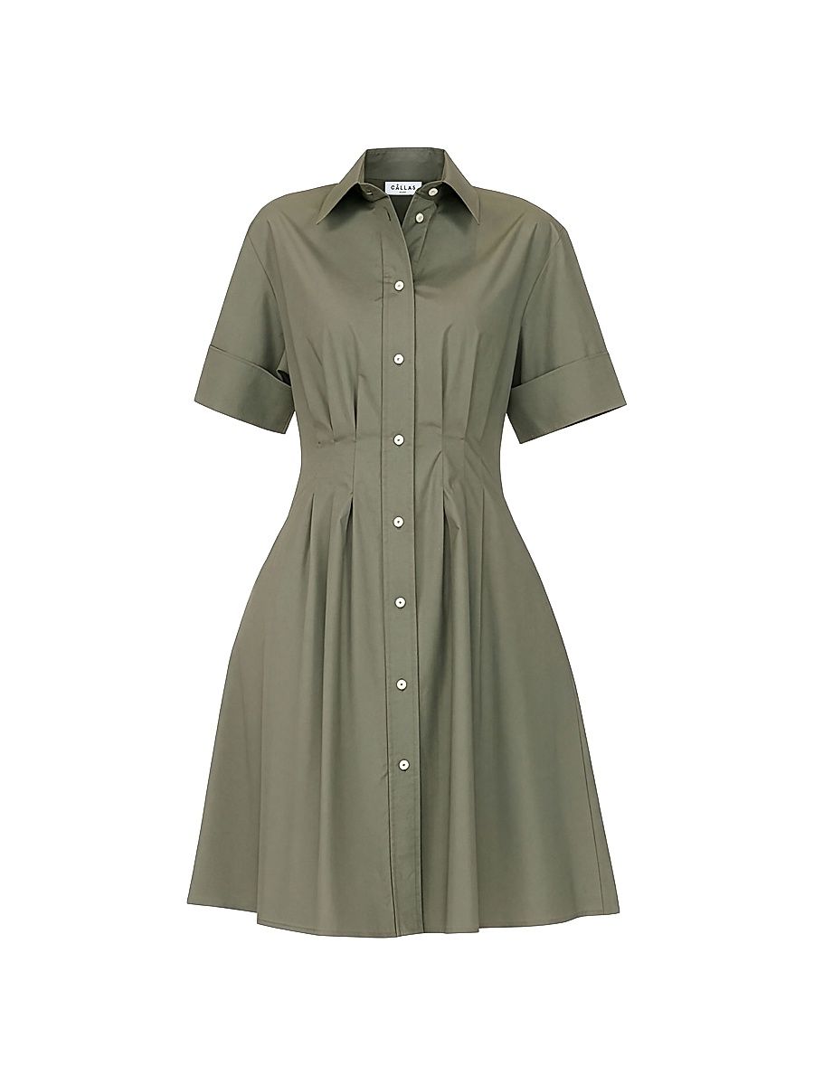 Women's Bergamo Fit and Flare Shirt Dress - Olive - Size 6
