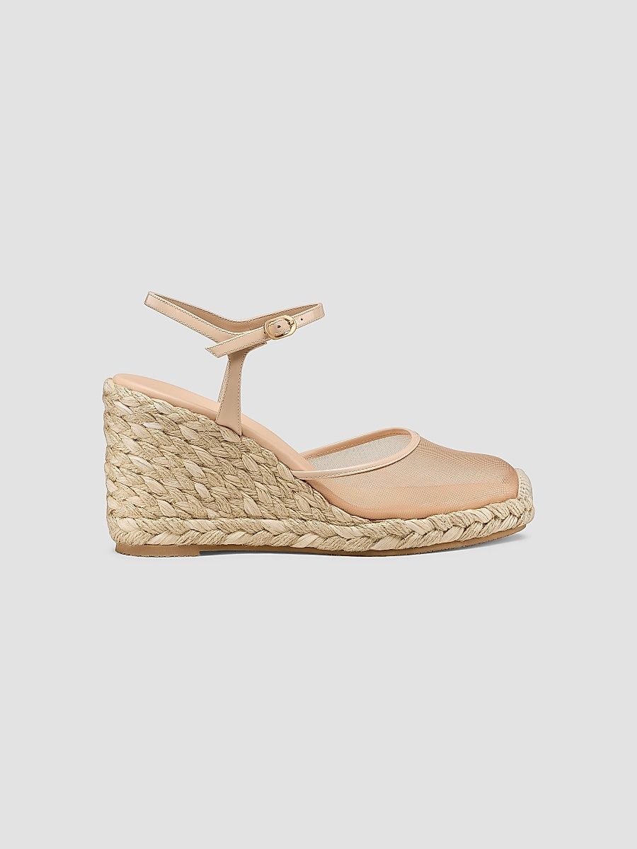 Stuart Weitzman Women's Bareitall Espadrille Wedges - Barely Beige - Size 9