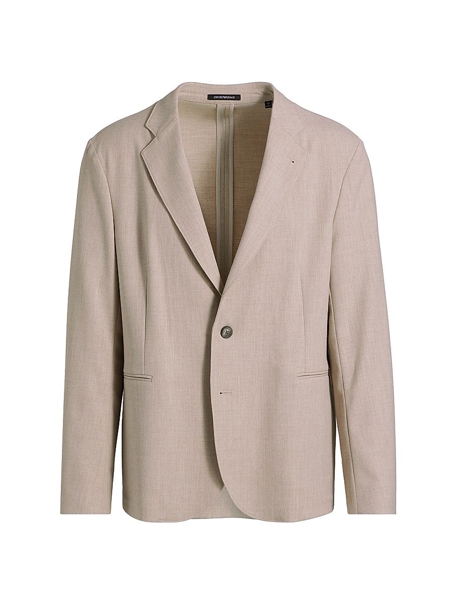 Men's Stretch Gabardine Jacket - Ivory Tan - Size 42
