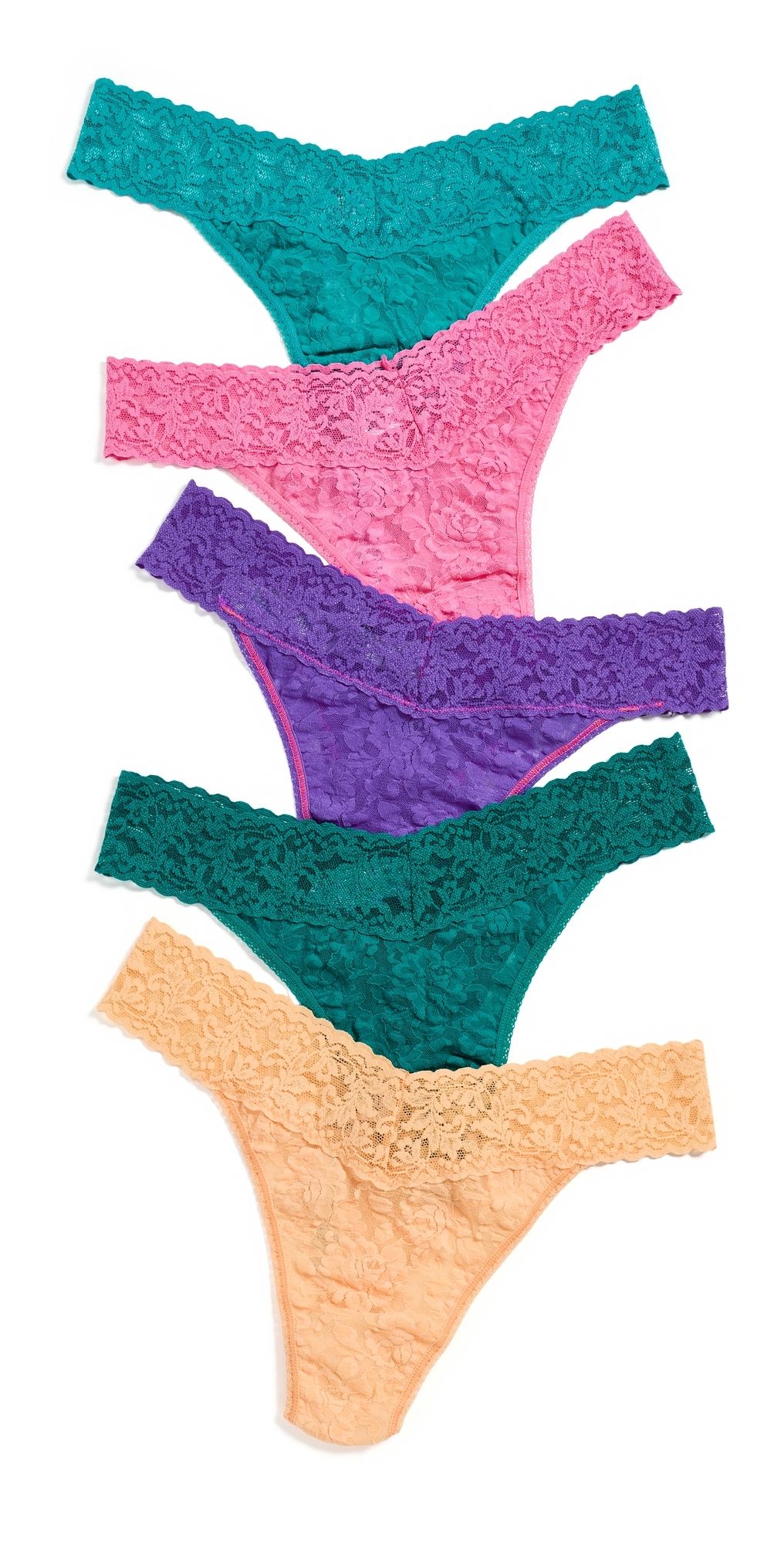 Hanky Panky Original Rise Thong 5 Pack Aptd One Size