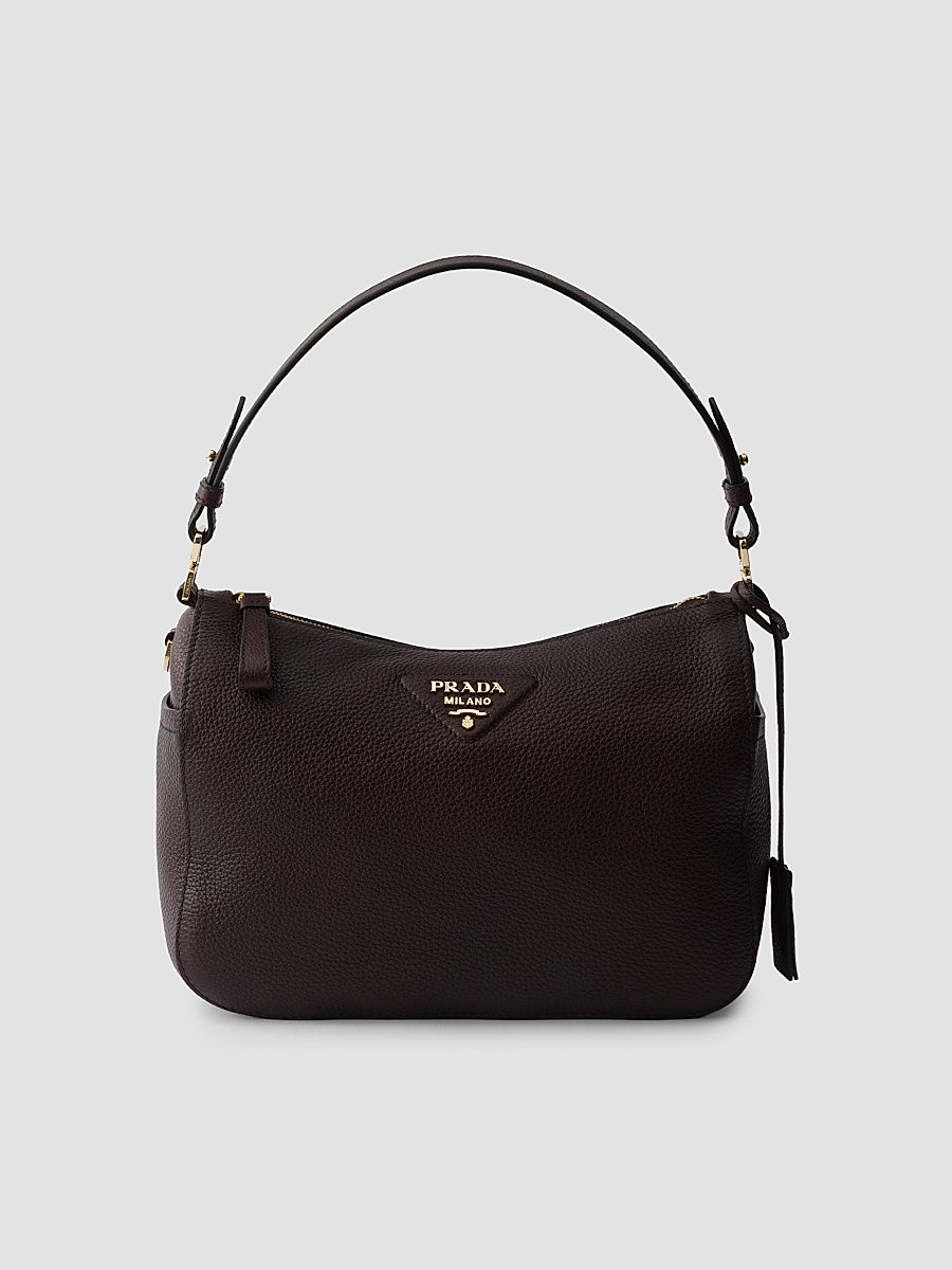 Women's Medium Leather Shoulder Bag - Brown