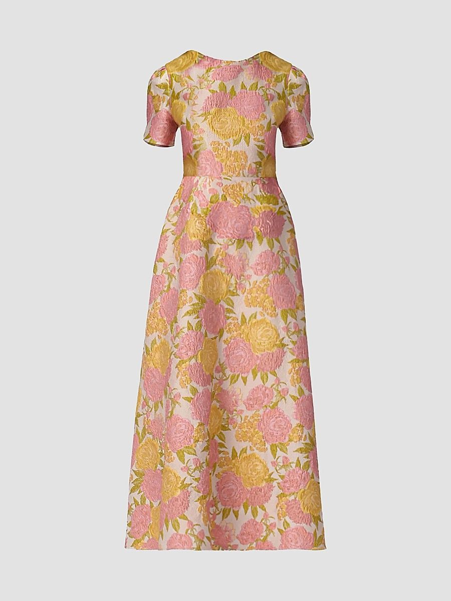Shoshanna Women's Vivianne Floral Brocade Cocktail Dress - Amber Blush - Size 10