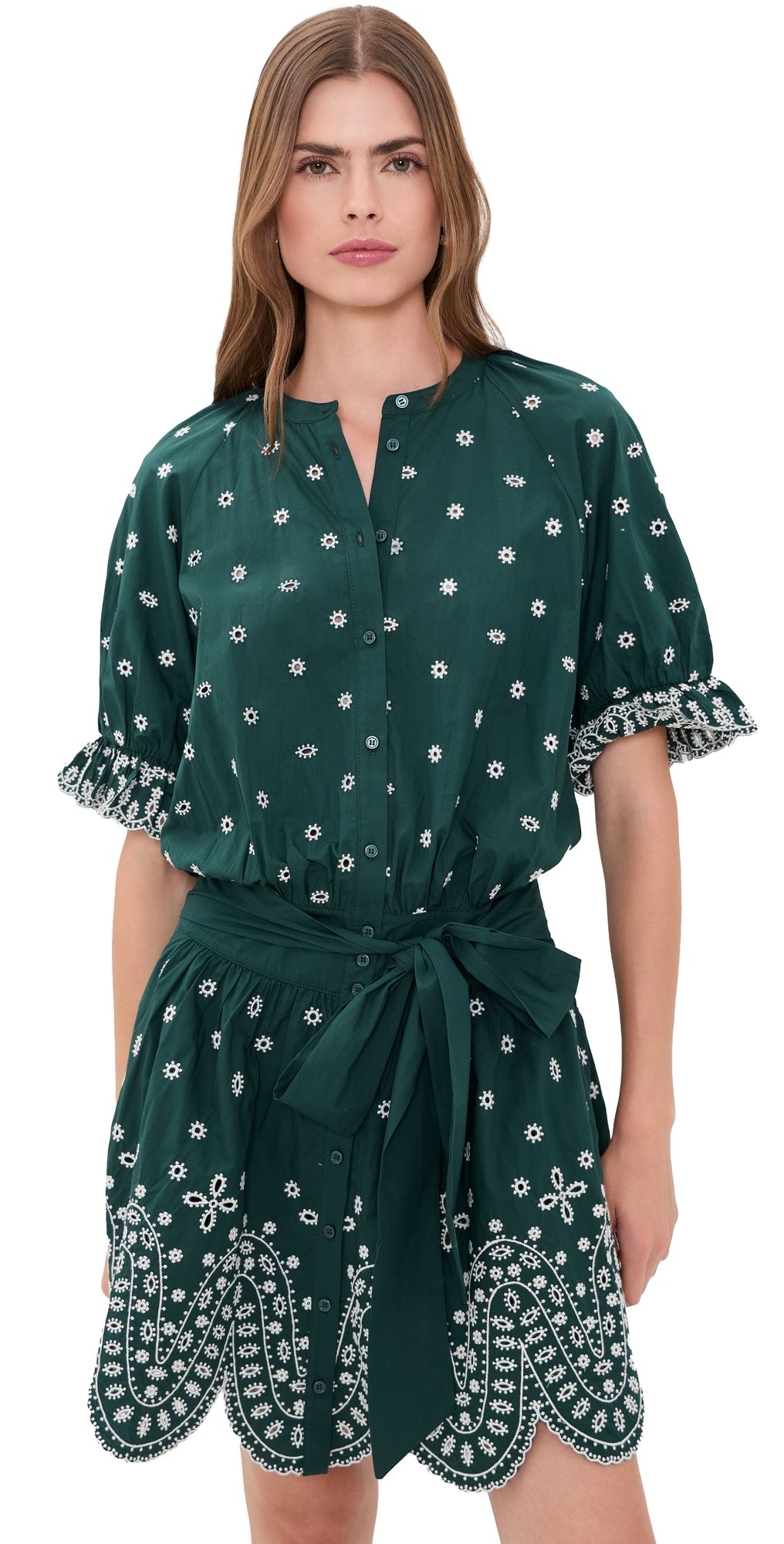 ESSENTIEL ANTWERP Kaylani Scallop Dress Combo1 Bottle Green 42