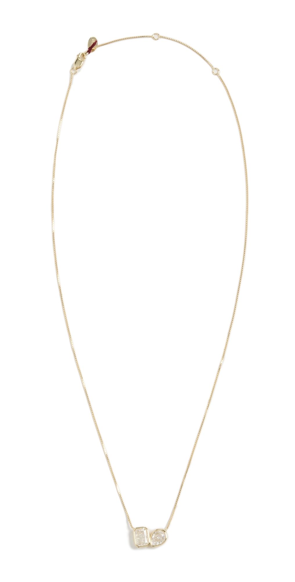 SHASHI Bezel Pear Cushion Necklace Gold One Size