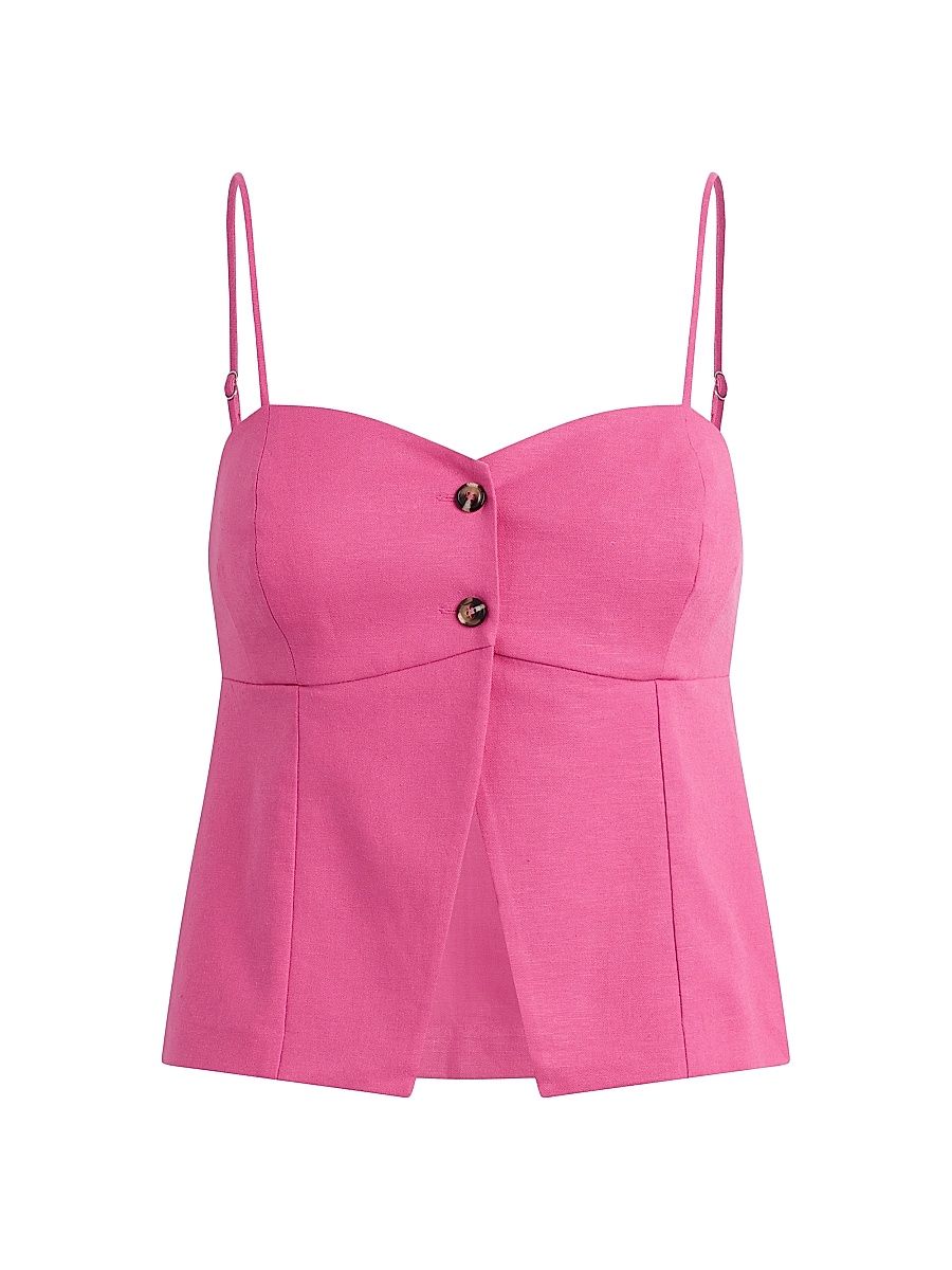 Women's The Bea Linen-Blend Tank - Flamingo - Size Small