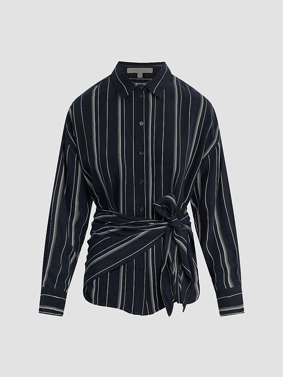 Women's The Positano Wrap Shirt - Midnight Grey - Size XS