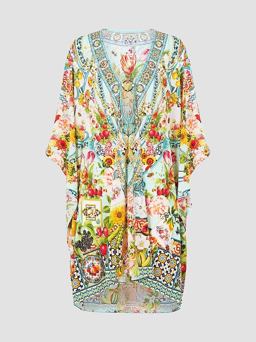 Women's Magic Of The Mercado Ring-Front Short Caftan - Magic Of The Mercado