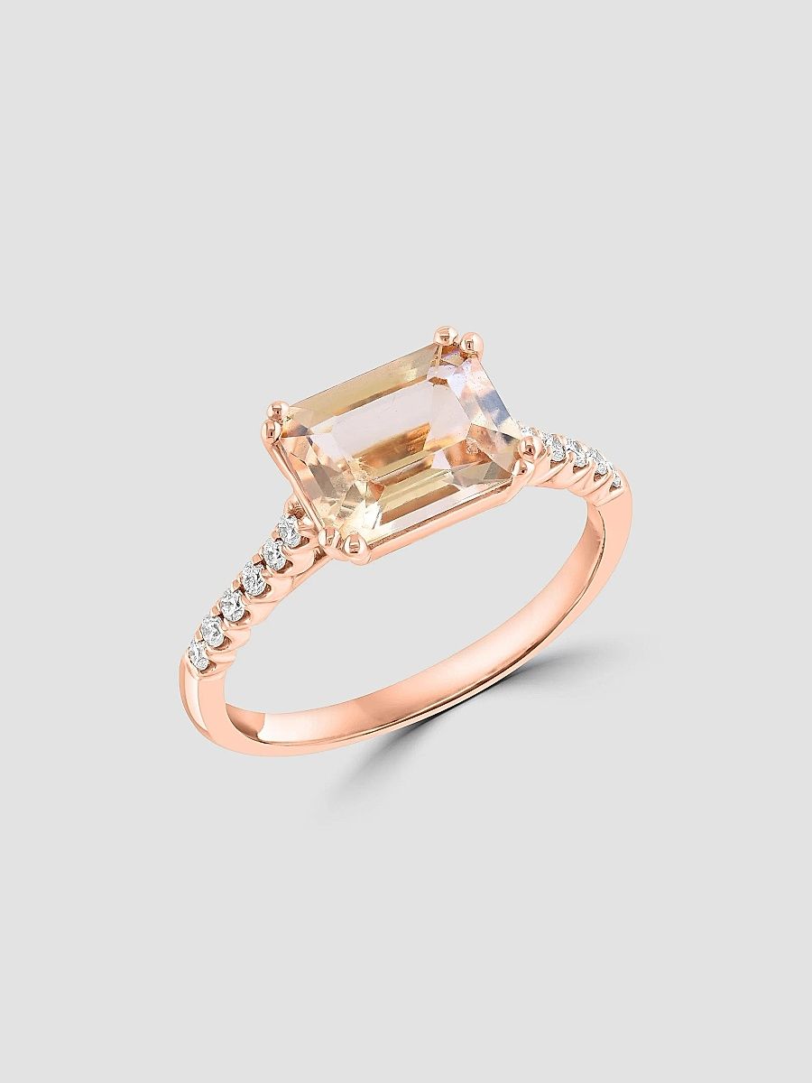 Saks Fifth Avenue Collection Women's 14K Rose Gold, Morganite & 0.13 TCW Diamond Ring - Rose Gold - Size 6.5