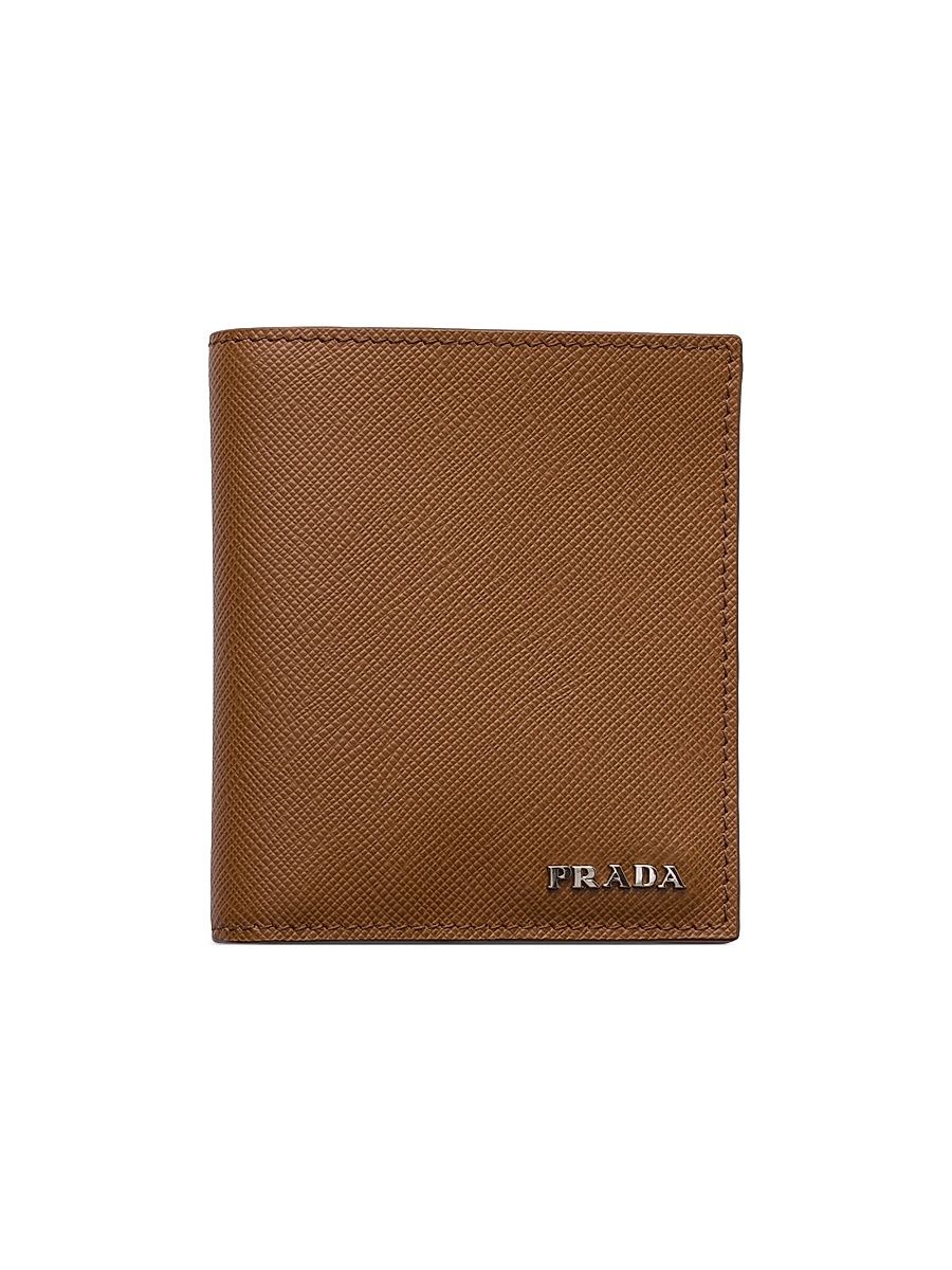 Men's Saffiano Leather Wallet - Light Brown