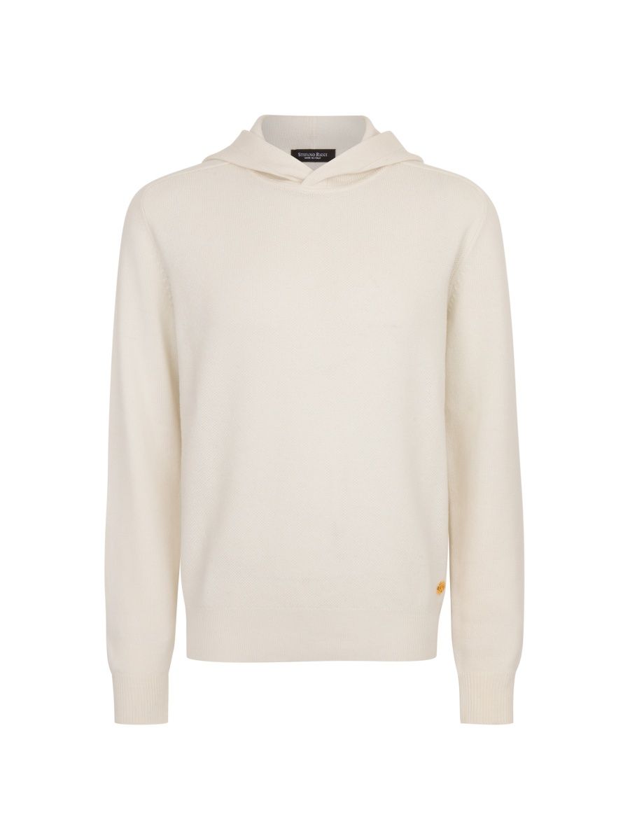 Stefano Ricci Men's Hooded Sweater - Off White - Size 40