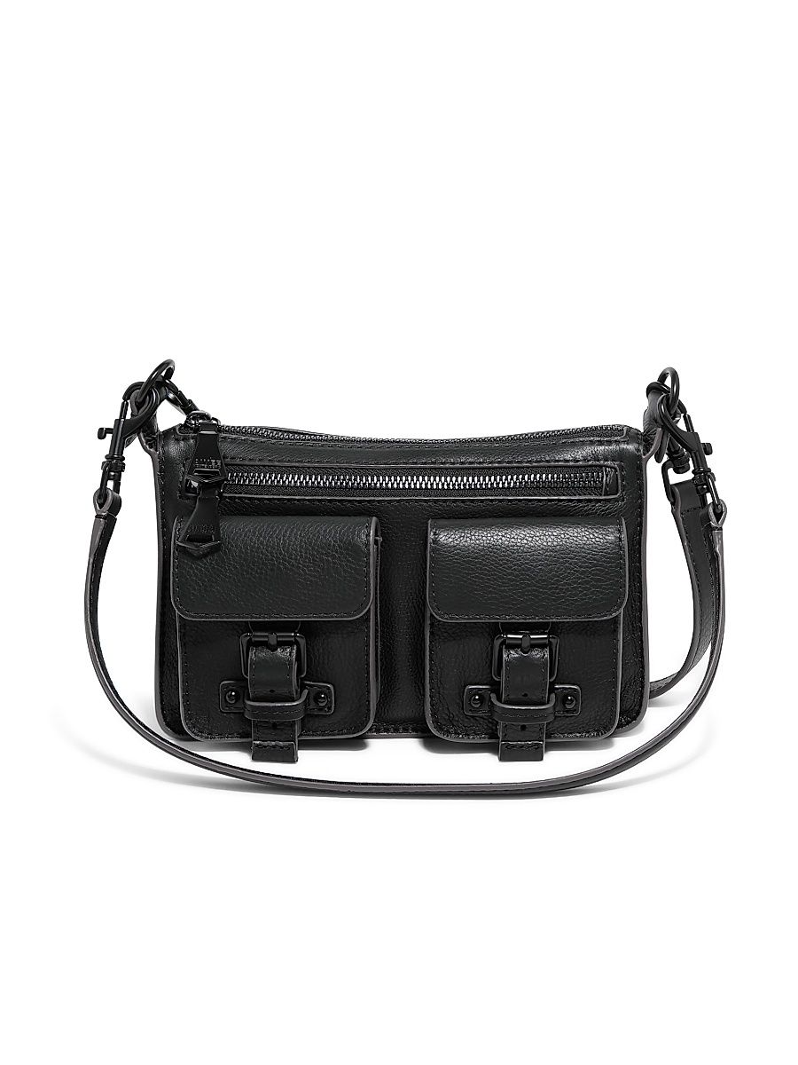 Women's Saddle-Up Leather Mini Convertible Crossbody Bag - Black