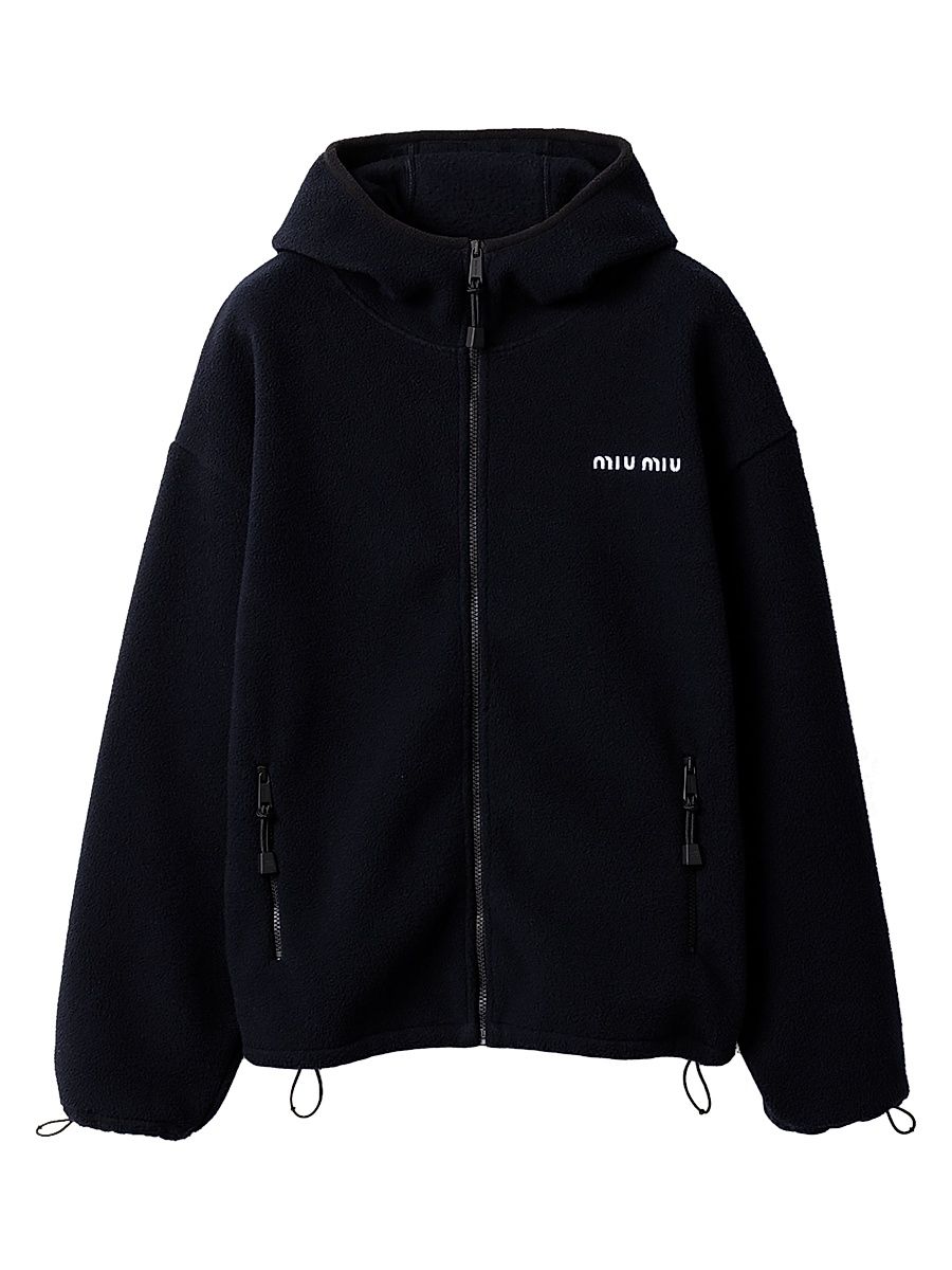 Women's Cotton Fleece Zipper Hoodie - Blue - Size Large