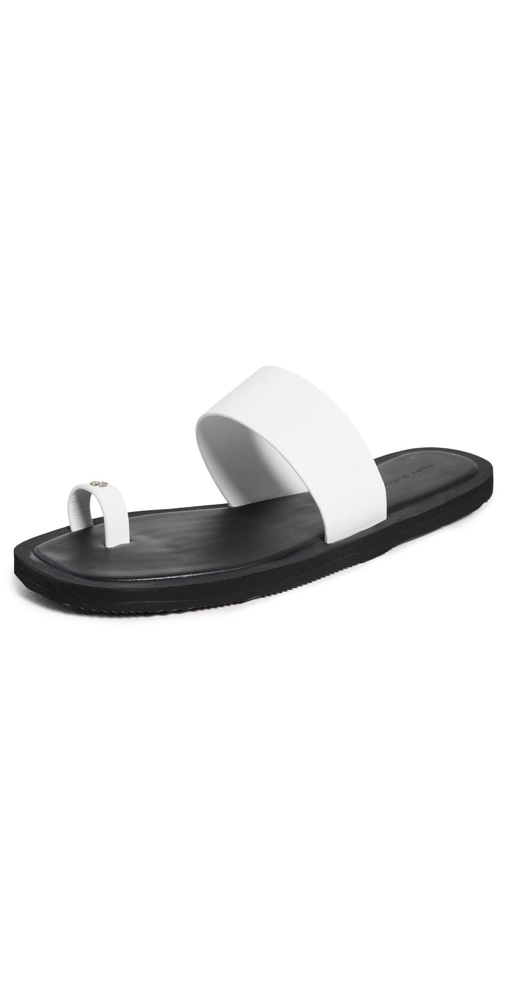 Tory Burch Toe Ring Flip Flops Cloud/Perfect Black 9