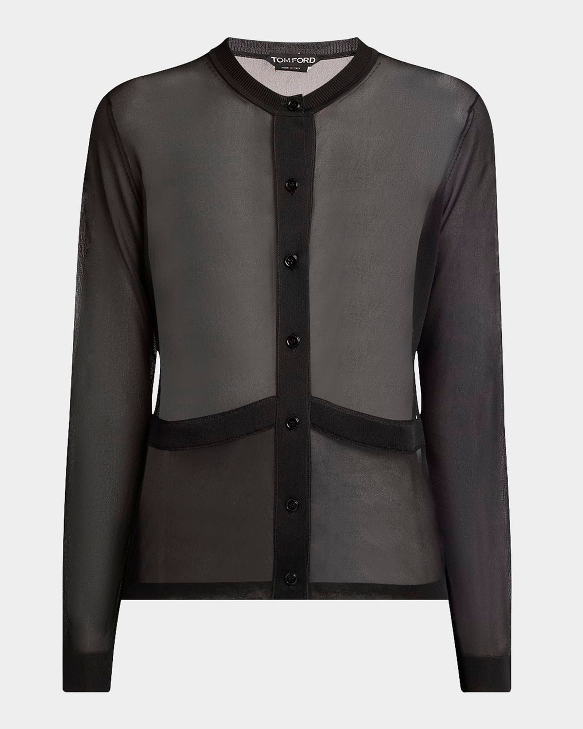 Engineer Stripe Sheer Knit Top