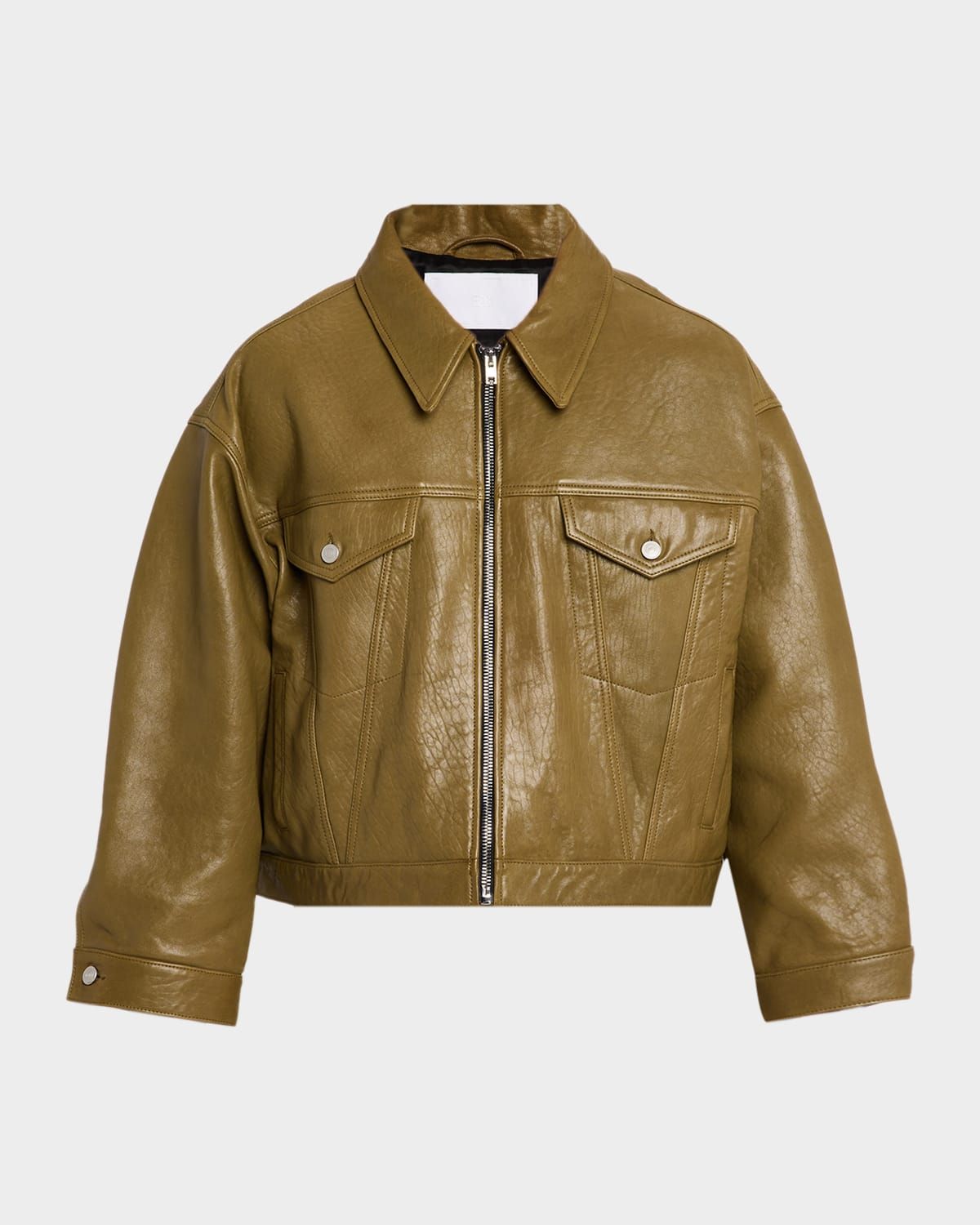 Men & apos;s Leather Trucker Jacket