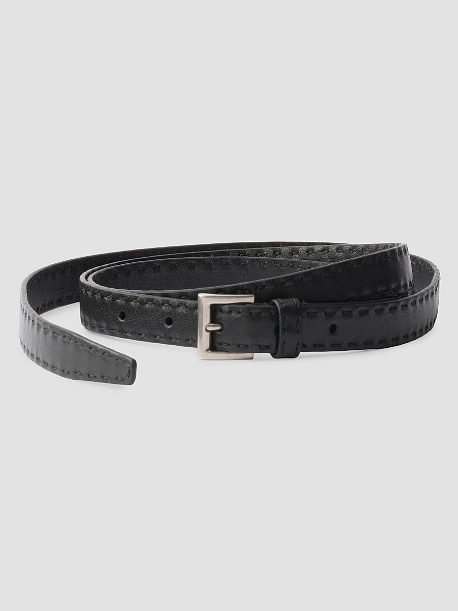 Men's Antiqued Leather Belt - Black - Size 36