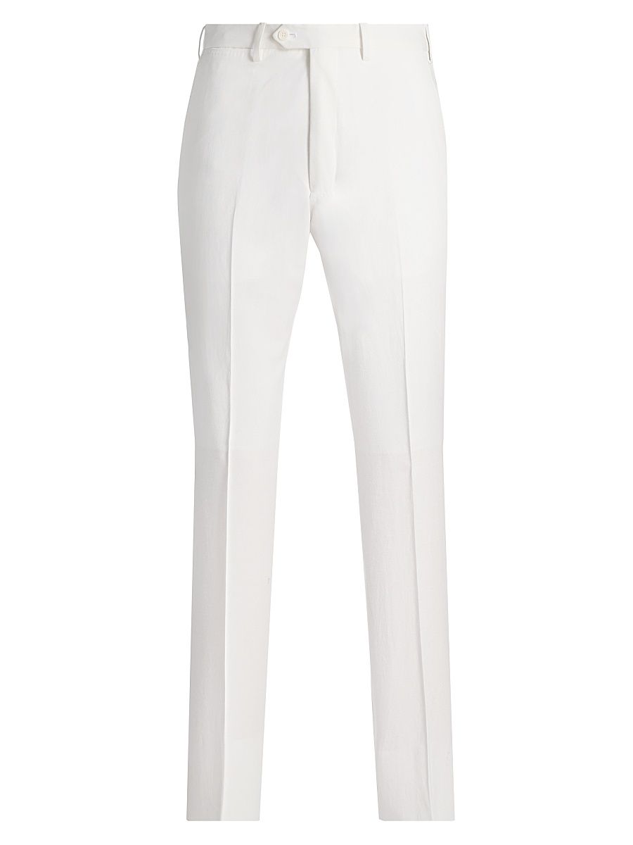 Men's Slim-Straight Trousers - White - Size 44