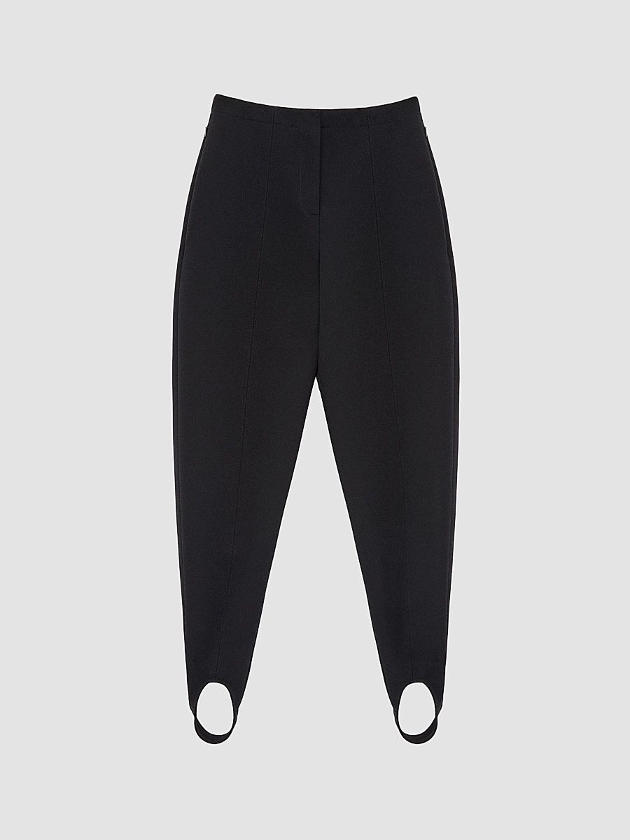 Women's Wool Stirrup Trousers - Black - Size 10
