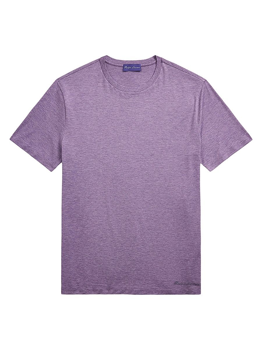 Men's Cotton Crewneck T-Shirt - Fig Purple Melange - Size Large