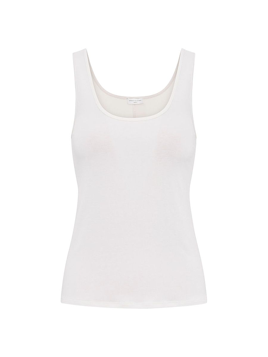 Women's Julie Square Neck Tank - White - Size Small