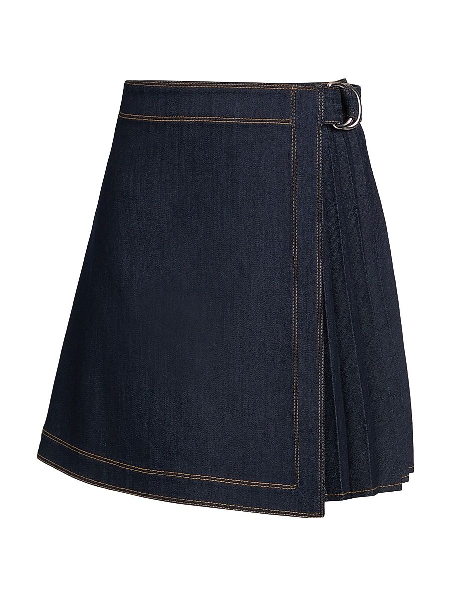 Women's Tammi Pleated Denim Miniskirt - Indigo - Size 4