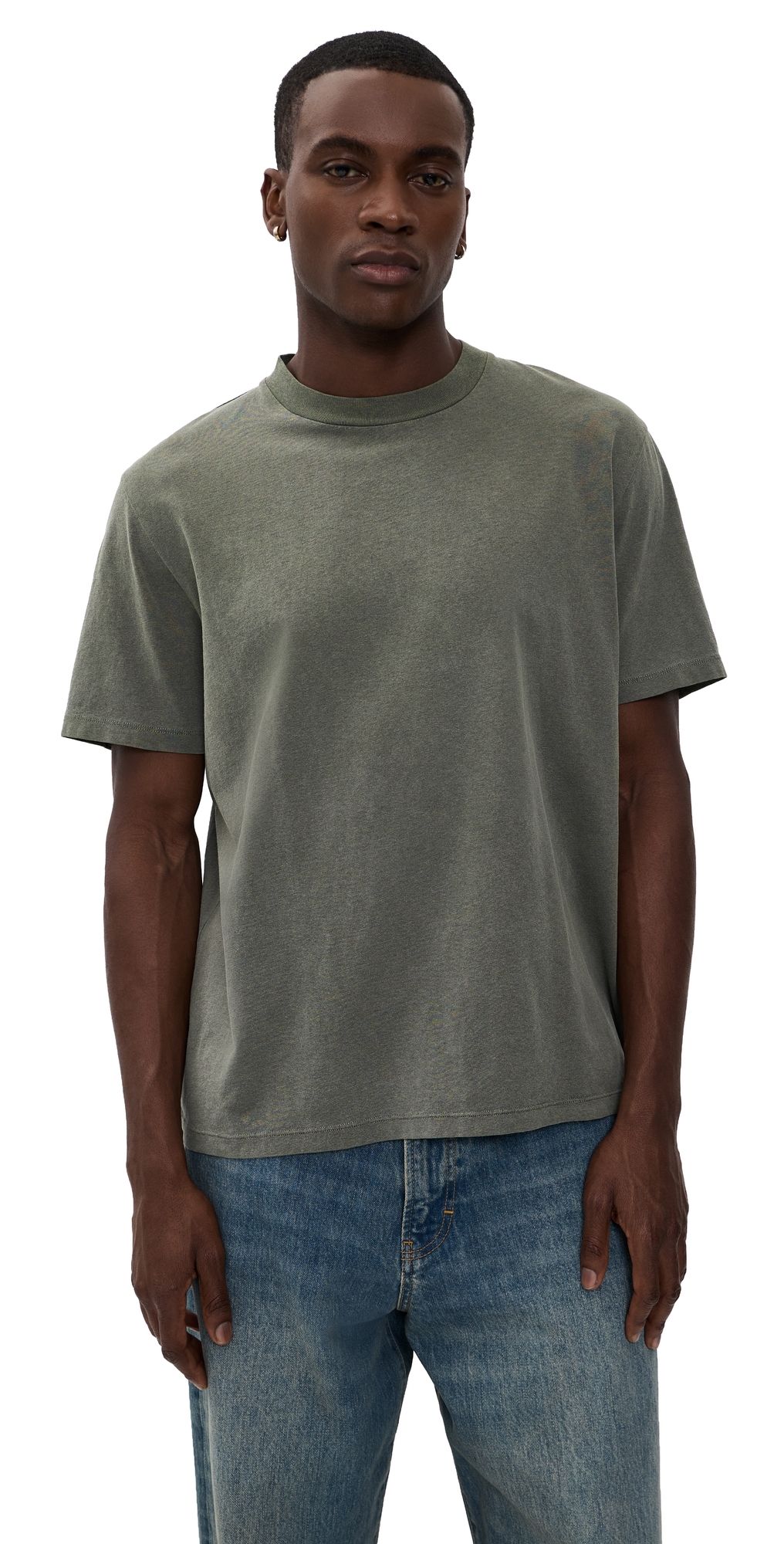 Our Legacy Cotton Box Tee Worn Olive Legacy Jersey 46