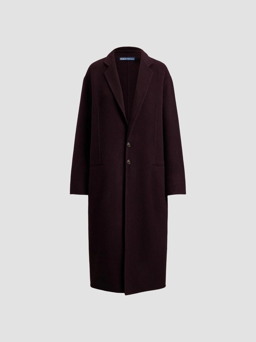 Polo Ralph Lauren Women's Double-Faced Wool Top Coat - Midnight Merlot Melange - Size XXL