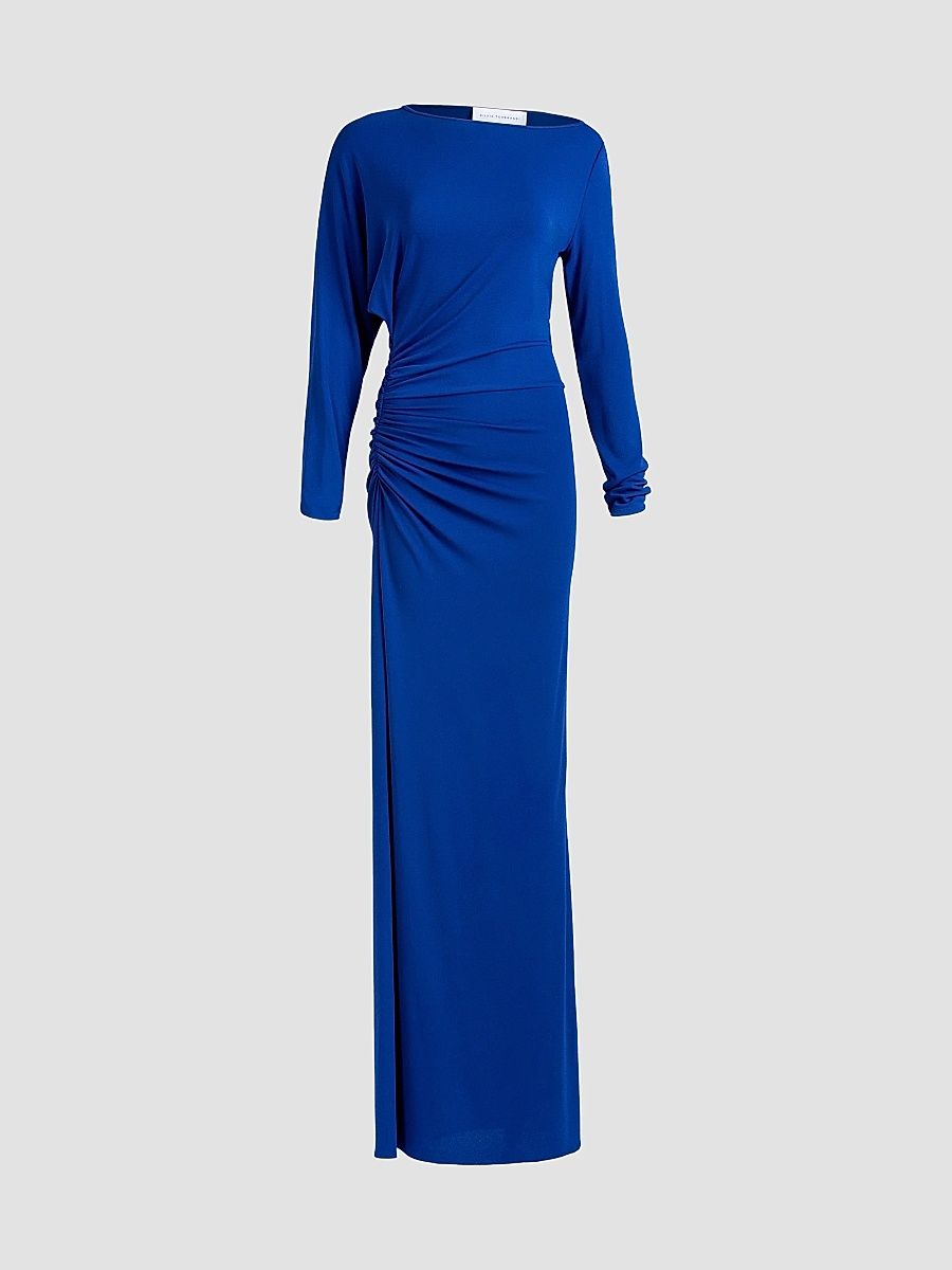 Silvia Tcherassi Women's Laken Gathered Jersey Gown - Navy - Size XL