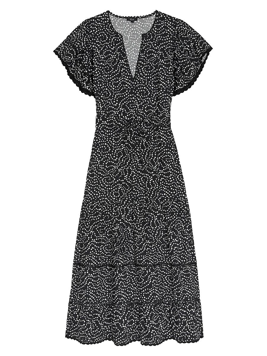 Women's Gia Floral Self-Tie Midi-Dress - Mini Chain Daisies - Size XL