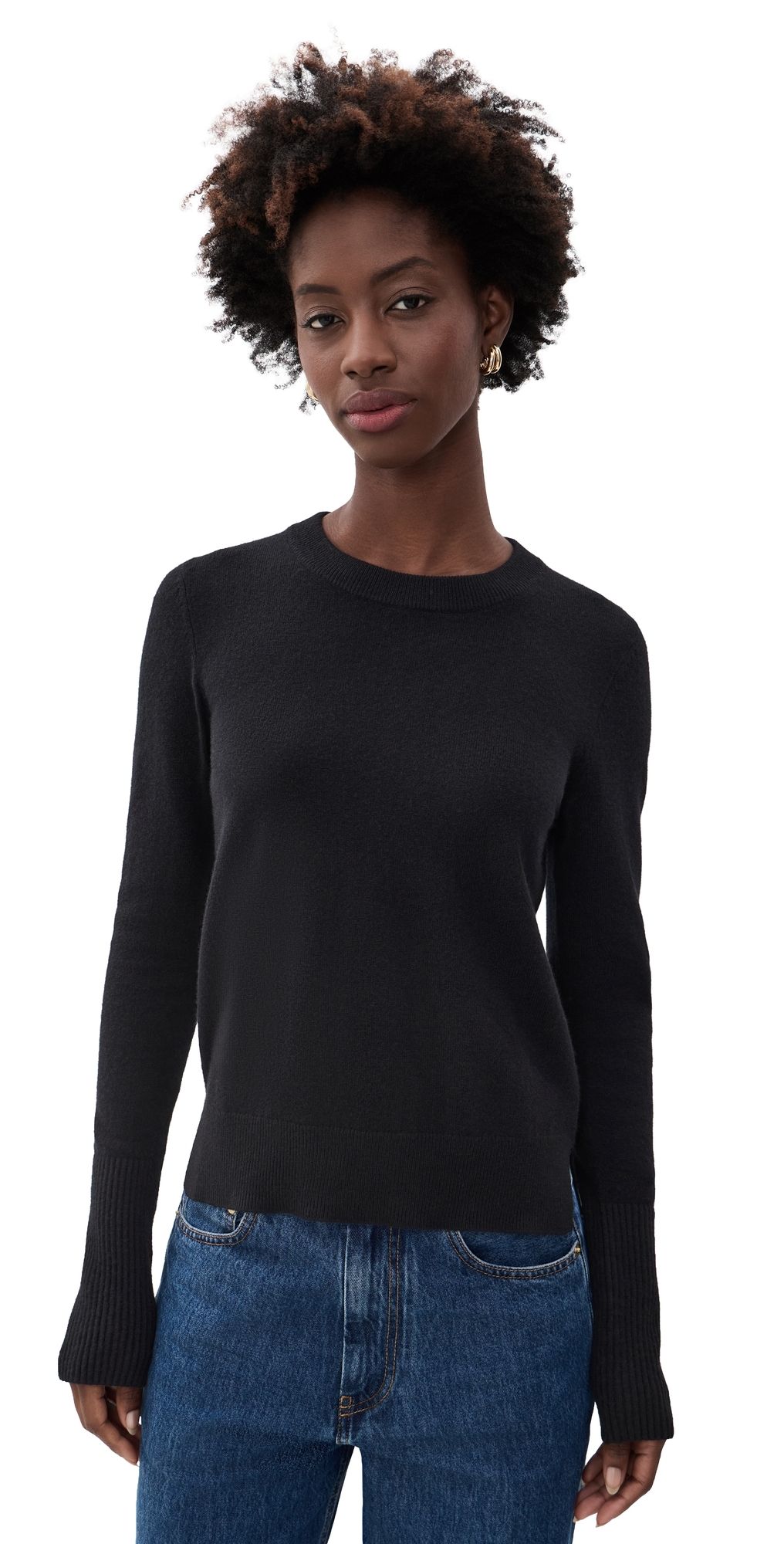 La Ligne Solid Lean Lines Cashmere Sweater Black XS
