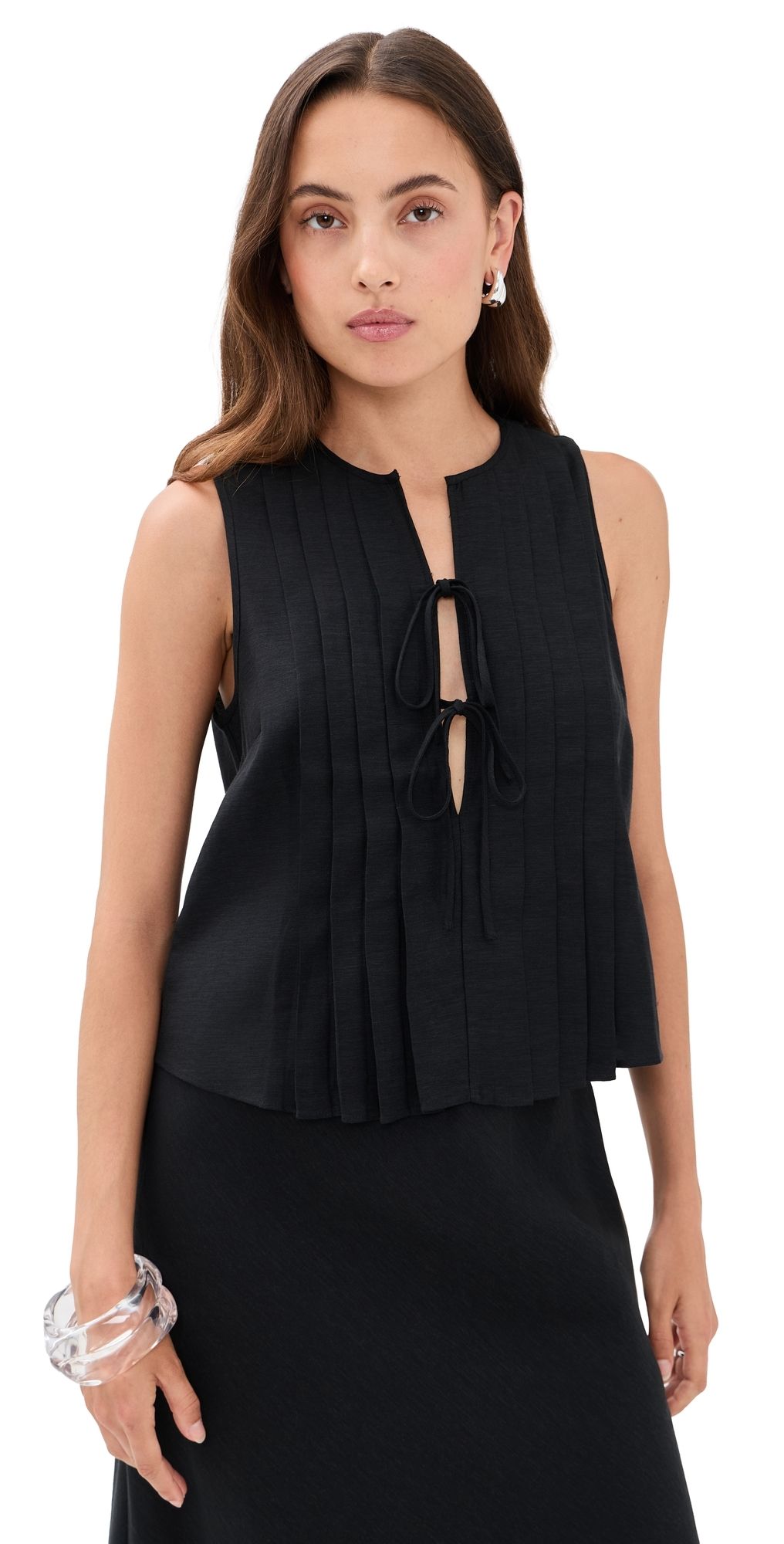 RAILS Aja Top Black Linen M