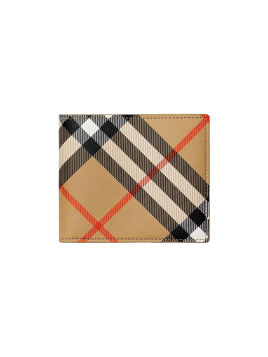 Men's Check Bifold Wallet - Sand
