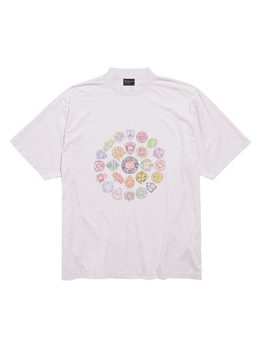 Men's Spiral Crest Medium Fit T-Shirt - Dirty White - Size XS