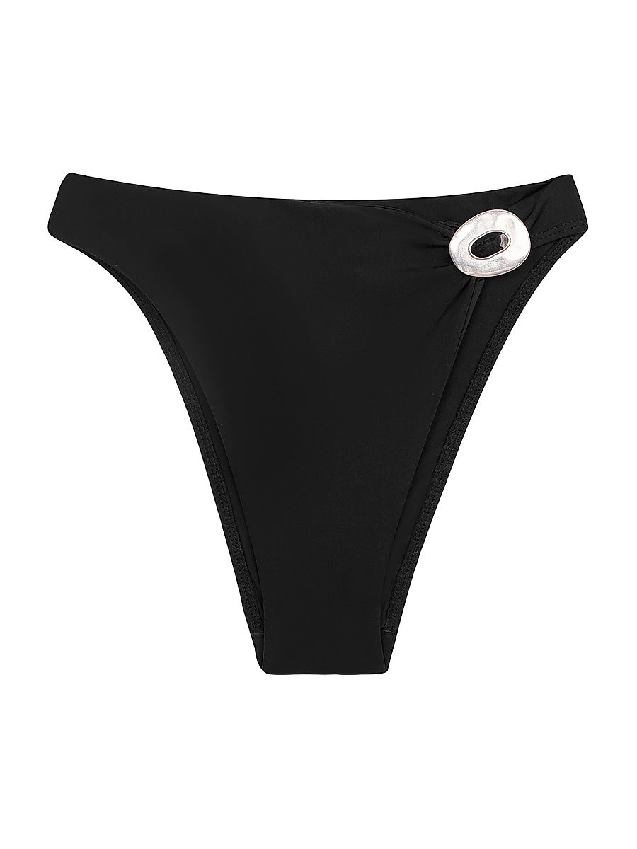 Women's Sama Brazillian-Cut Bikini Bottom - Black - Size Large