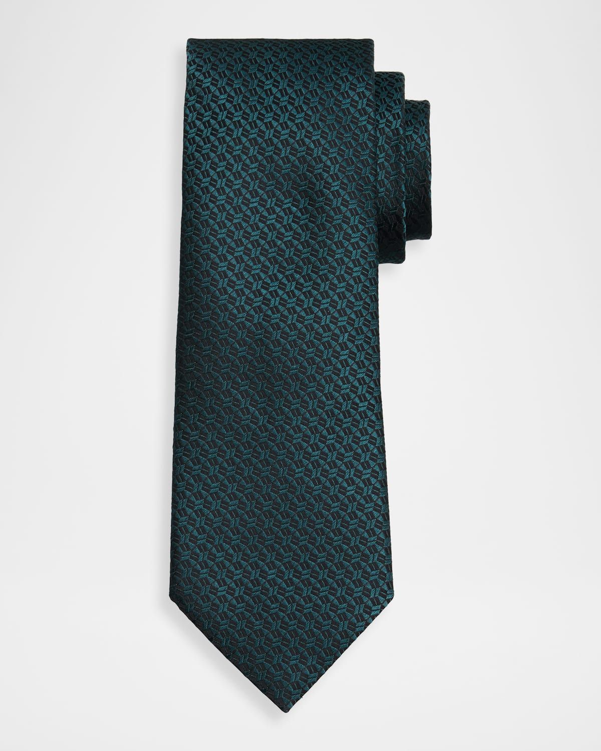 Men & apos;s Geometric Silk Jacquard Tie