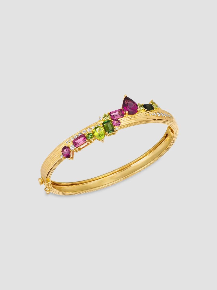 Hueb Women's Amazonia 18K Yellow Gold & Multi-Gemstone Bangle - Yellow Gold