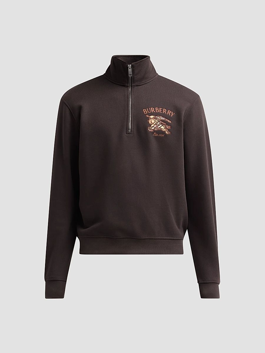 Men's Jacob EKD Cotton Half-Zip Sweatshirt - Chocolate Brown - Size XXL